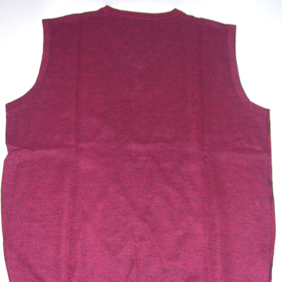 Mens V Neck Wine Red Argyle Sweater Vest 5XL XXXXX - Picture 2 of 8